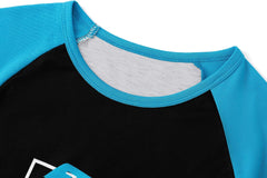 Beezizac Big Boys Pajamas Teal & Navy Face 2-Piece Fun Short Sleeve & Pants PJ Set Kid Cozy Sleepwear Size 6-18