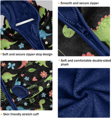 CHIFIGNO Colorful Cartoon Dinosaurs Toddler Thick Soft Sweatshirt Jacket with Polar Fleece Lining 3T