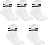 Boys & Girls Crew Socks - Cotton Athletic Socks, 5 Pairs (1-12 Years)