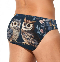 Blue Owl Men's Swimsuit Brief Beach Shorts Bikini Swimwear Sexy Swimming Trunks