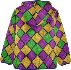 Carnival Rhombic Toddler Zip up Hoodie Fleece Outerwear Jackets for Fall Winter 3T