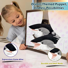 15” Animal Hand Puppets for Kids – Forest & Twelfth Hand Puppets to Spark Imaginations & Encourage Creative Play, Fun Animal Puppets for Kids Ages 0+ (Blue Dolphin)