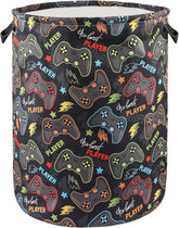 Game Laundry Basket for Boys Room Decor Folding Kids Laundry Hamper for Bedroom Gaming Toy Bin Baby Nursery Storage Bag for Playroom Bathroom Clothes Organizer for Teen, M