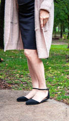 TruFox Womens Flat Ankle Strap D'Orsay Ballet Flat