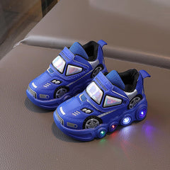 Car Shoes for Boys Light Up Kids Toddler Girls Boys Breathable Flashing Sneakers Cute Cartoon Cars Toddler Shoes