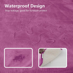 Cat Blanket,Waterproof Dog Blankets for Small Dogs, Washable Pet Puppy Sherpa Throw Protector for Bed Couch Sofa Furniture Reversible(25"x35",S,Purple)