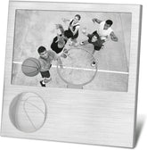 4" x 6" Vertical Photo Frame With Embossed and Debossed Motivational Lingo, Brushed Aluminium, Black Felt Backing, Glass Front. Silver