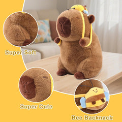 Capybara Plush Cute Capybara Stuffed Animal Kawaii Plush with Wearable Toast Headgear Bread Capybara Gifts Cute Plush Pillow Birthday for Kids Boys Girls 9 Inch
