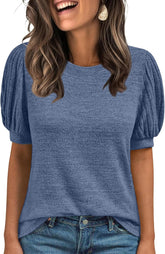 AUTOMET Womens Tops Summer Sweater Long Tunic Dressy Casual Blouses Business Cute Trendy Short Sleeve Shirt 2025