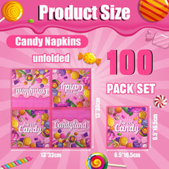 100Pcs Hockey Napkins for Hockey Party Supplies - 13 x 13 Inches Ice Hockey Napkins, Hockey Party Favor Napkins for Kids Boys Fans Sports Hockey Party Decorations