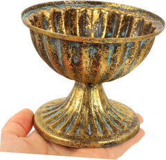 Generic Retro Iron Art Flower Pot Antique Wedding Vase for Hotel and Office Decoration Stylish Striped Planter for Floral Arrangements