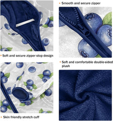 Blueberries White Toddler Boy Winter Jacket Thick Snow Jacket for Boys 3T