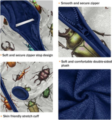 Cartoon Beetle Kids Comfy Soft Fleece Jacket with Polar Fleece Lining 3T