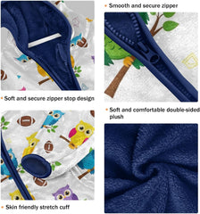 CHIFIGNO Colorful Owls White Boy Hooded Jacket Lightweight Soft Sweatshirt Jacket 3T