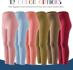 12 Pack Girls Leggings Multipack Pants for Kids Soft Comfortable Leggings High Waisted Kids Yoga Pants