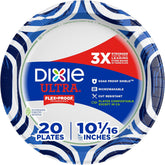 Dixie Ultra Limited Edition Paper Plate, 10 in. Dinner-Size Printed Disposable Plates, 20 ct