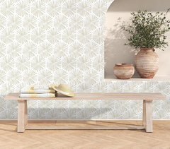 Guvana 17.32''×118'' Peel and Stick Wallpaper Beige and White Wallpaper Boho Striped Contact Paper Modern Geometric Self Adhesive Wall Paper for Bathroom Bedroom Decoration