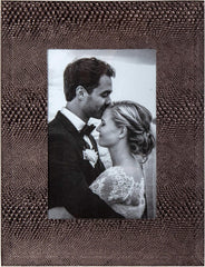 CTG Truu Design Decorative Snakeskin Glass Picture Frame, 4 x 6 inches, Purple