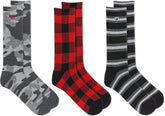 Chaps Men's Casual Fashion Cushioned Crew Socks-3 Pair Pack-Classic Designs with Stretch Blend