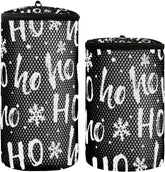 2 PCs(S + M Size) Mesh Cylinder Laundry Bags, Polyester Reusable Machine Washable Mesh Bags, Dirty Bag for Home Travel Print Abstract Gamepad On Black