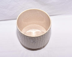 New 5.25" Dimpled Beige with Brown Flecks Hand Made Planter Plant Pot