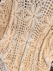 MakeMeChic Women's Plus Size Crochet Tops Floral Dolman Sleeve Summer Spring Top