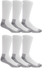 Fruit of the Loom Men's Durable Cushioned Work Gear Socks with Dual Defense-6 Pair Pack