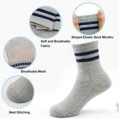 Boys Socks Kids Toddler Crew Socks Boys Athletic Sock Black for Boy Girls 12 Pairs,1-14 Years.