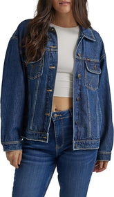 Wrangler Women's Relaxed Fit Girlfriend Denim Jacket