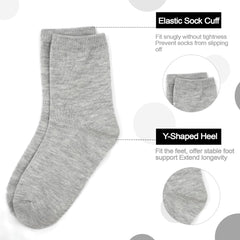 15 Pairs Toddler Socks Kids Crew Mid Calf Dress Socks for Boys Girls Children 1-13 Years