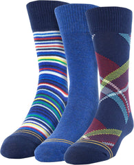 GOLDTOE Boys' Bohemian Plaid Crew Socks, 3 Pairs
