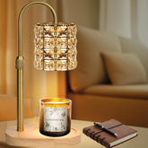 Crystal Candle Warmer Lamp with Timer Dimmer, Adjustable Height Candle Warmer, Birthday Gifts for Women, House Warming Gifts for New Home Bedroom Decor, Wax Melt Warmer Lamp with 2 Bulbs, Gold