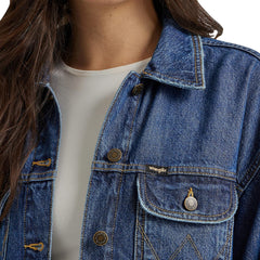 Wrangler Women's Relaxed Fit Girlfriend Denim Jacket