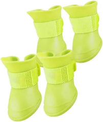 GOTOTOP 4Pcs Non Slip Silicone Dog Boots, All Weather Dog Rain Boots Shoes for Hot Pavement, Snow, Mud, and Rain (S)