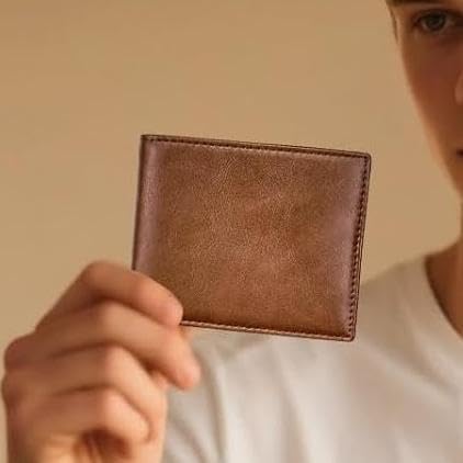 Bi-fold Men Wallet, PU Material Credit Card Holder Wallet, Lightweight Men's Slim Wallet for Working, Shopping, Travelling(Black)