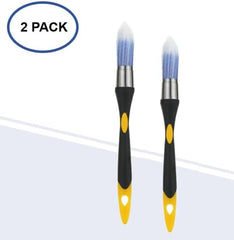 2pcs Round Head Paint Brush Set, 15 mm Household Bristle Paintbrushes, Dual-Color Tapered Bristles for Wall Painting Professional Household Supplies, Bule&White