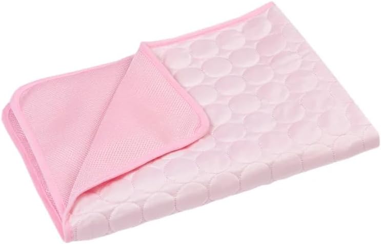 Dog Mat Cooling Summer Pad Mat for Dogs Cat Blanket Sofa Breathable Pet Dog Bed Summer Washable for Small Medium Large Dogs Car (L 70x55 cm,mesh Cloth Pink)
