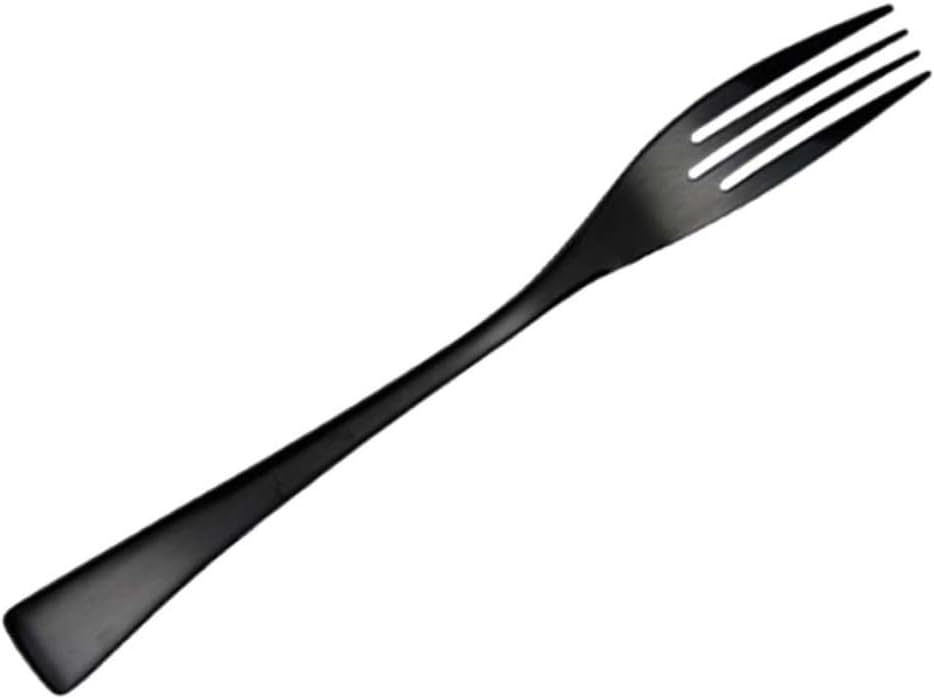 Black Stainless Steel Dinner Fork Premium Food Grade Cutlery Heavyweight Tableware for Home and Restaurant Elegant Tableware for Dining and Banquet