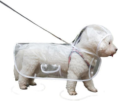 Dog Raincoat Transparent Waterproof rain Clothes Walking Artifact Small Medium-Sized Bichon Teddy Golden Retriever pet(White,40-45cm)