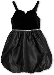 Speechless Girls' Velvet and Satin Sleeveless Bubble Party Dress
