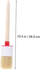 SUPVOX 4pcs Round Bristle Brush Wooden Handle Versatile for Oil Painting and Bbq for Watercolor Art