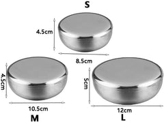 Generic Korean Stainless Steel Rice Bowl with Lid Multi-Purpose Insulated Soup Bowls Snacks Bowls Anti Drop Bowl for Kitchen Restaurant(S), AM17CD0KNWBUS