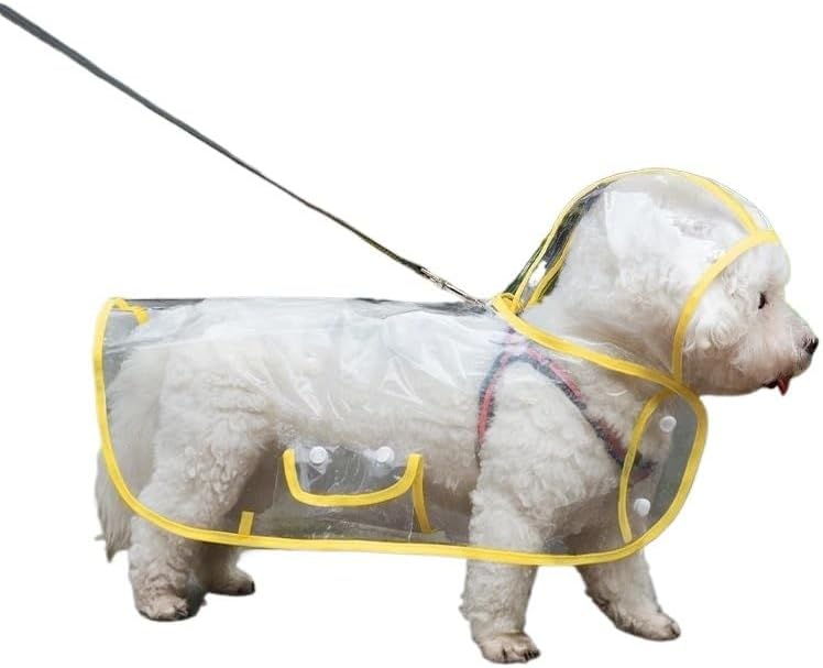 Dog Raincoat Transparent Waterproof rain Clothes Walking Artifact Small Medium-Sized Bichon Teddy Golden Retriever pet(White,40-45cm)