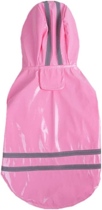 Raincoat for Dogs Waterproof Dog Rain Jacket Pink Pets Dog Clothes Hooded Raincoats Reflective Strip Dogs Rain Coat Waterproof Jackets Outdoor Breathable Clothes S