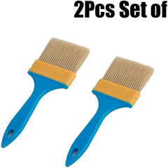 2Pcs Household Bristle Paintbrushes, 3 Inch Plastic Handle Paint Brush Tapered Synthetic Bristles for Wall Painting, Household Supplies