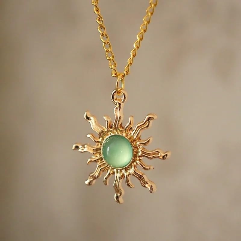 Boho Sunflower Necklace Earrings for Women - Dainty Jewelry Pendant Necklaces