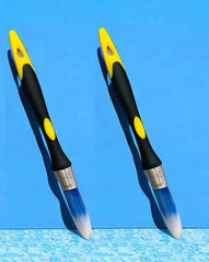 2pcs Round Head Paint Brush Set, 15 mm Household Bristle Paintbrushes, Dual-Color Tapered Bristles for Wall Painting Professional Household Supplies, Bule&White