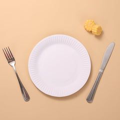 6" Small Compostable Dessert Plates, Heavy-duty Unbleached Biodegradable Bagasse and Bamboo fiber Paper Plates, White