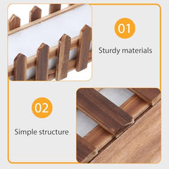 TOYANDONA Fence Shape Wooden Planter Box Outdoor Artificial Flower Planter Decorative Garden Pot for Patio and Balcony