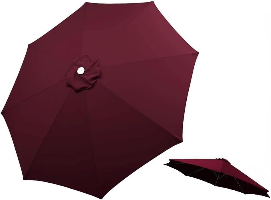 Garden Umbrella Replacement Canopy 6 Ribs 8 Ribs Patio 6.6ft/7.5ft/9ft/10ft Replacement Umbrella Covers, Patio Umbrella Canopy Parasol Top Cover Polyester Cloth(Dark Green,2m/6.5ft(8ribs))